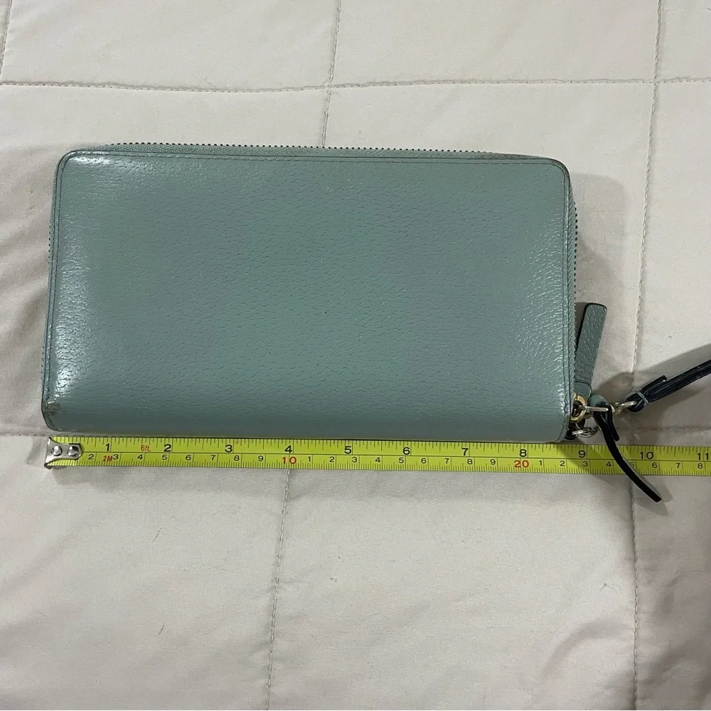 Kate Spade Grove Street Light Blue Zip Around Continental Wallet Wristlet